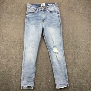 Kensie Jeans The Effortless Skinny Ankle Distressed Light Wash Denim Size 4/27